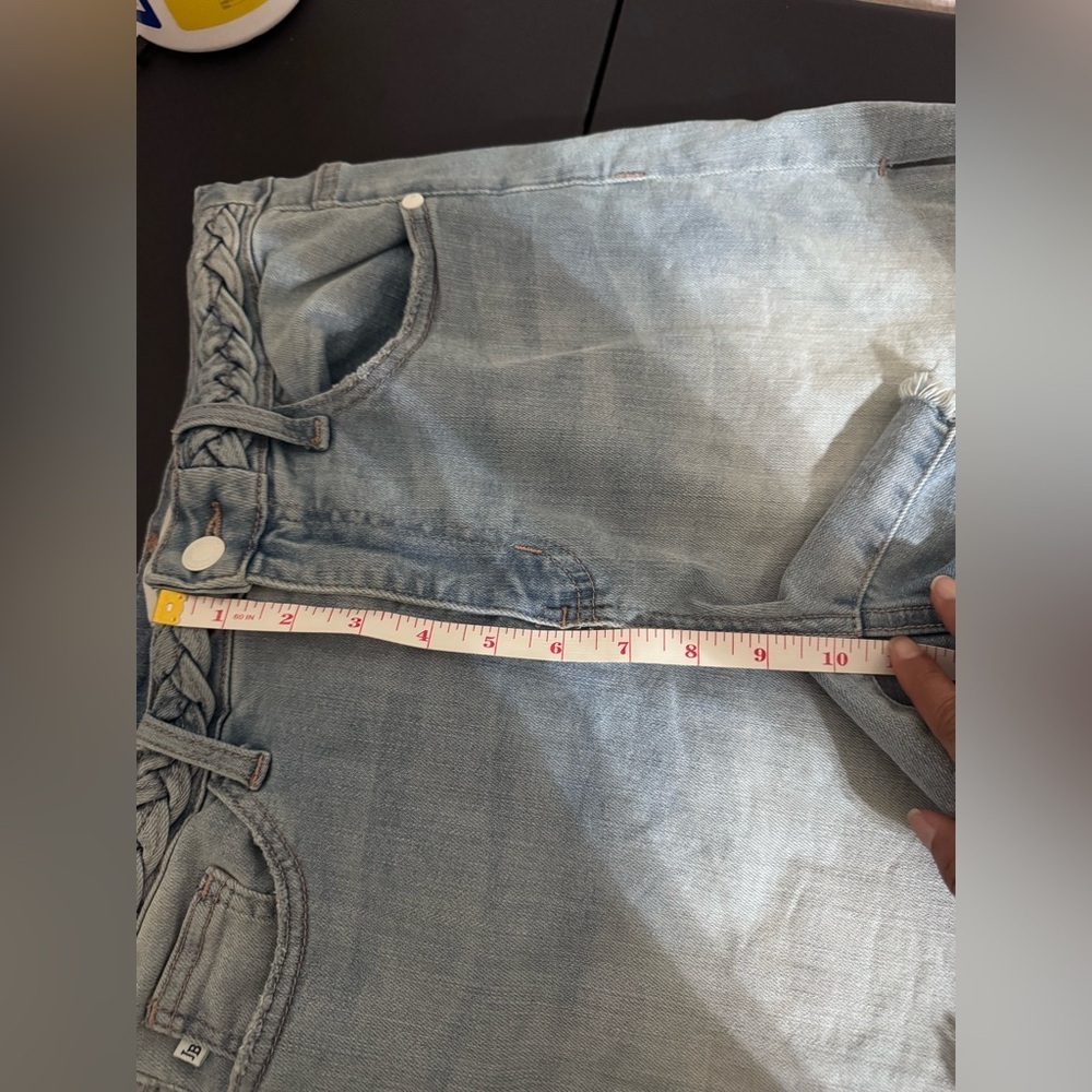 Judy Blue Naomi Braided Waist Light Wash Women's Denim Shorts High Waist Size M - Picture 9 of 13